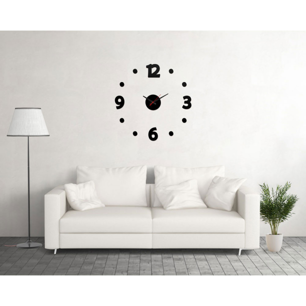 Часы-наклейка d70 см черные от магазина ЛесКонПром.ру