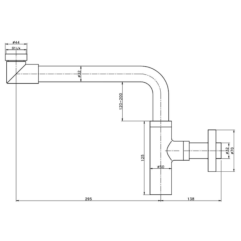 Сифон для раковины Creavit SF6088 Хром от магазина ЛесКонПром.ру