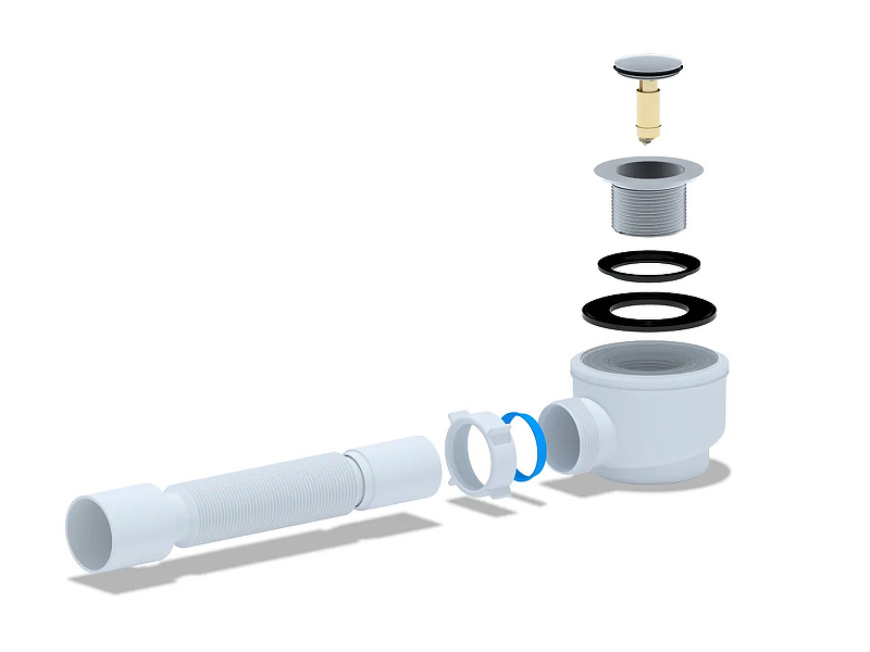 Сифон для душевого поддона Анипласт E415CL Хром от магазина ЛесКонПром.ру