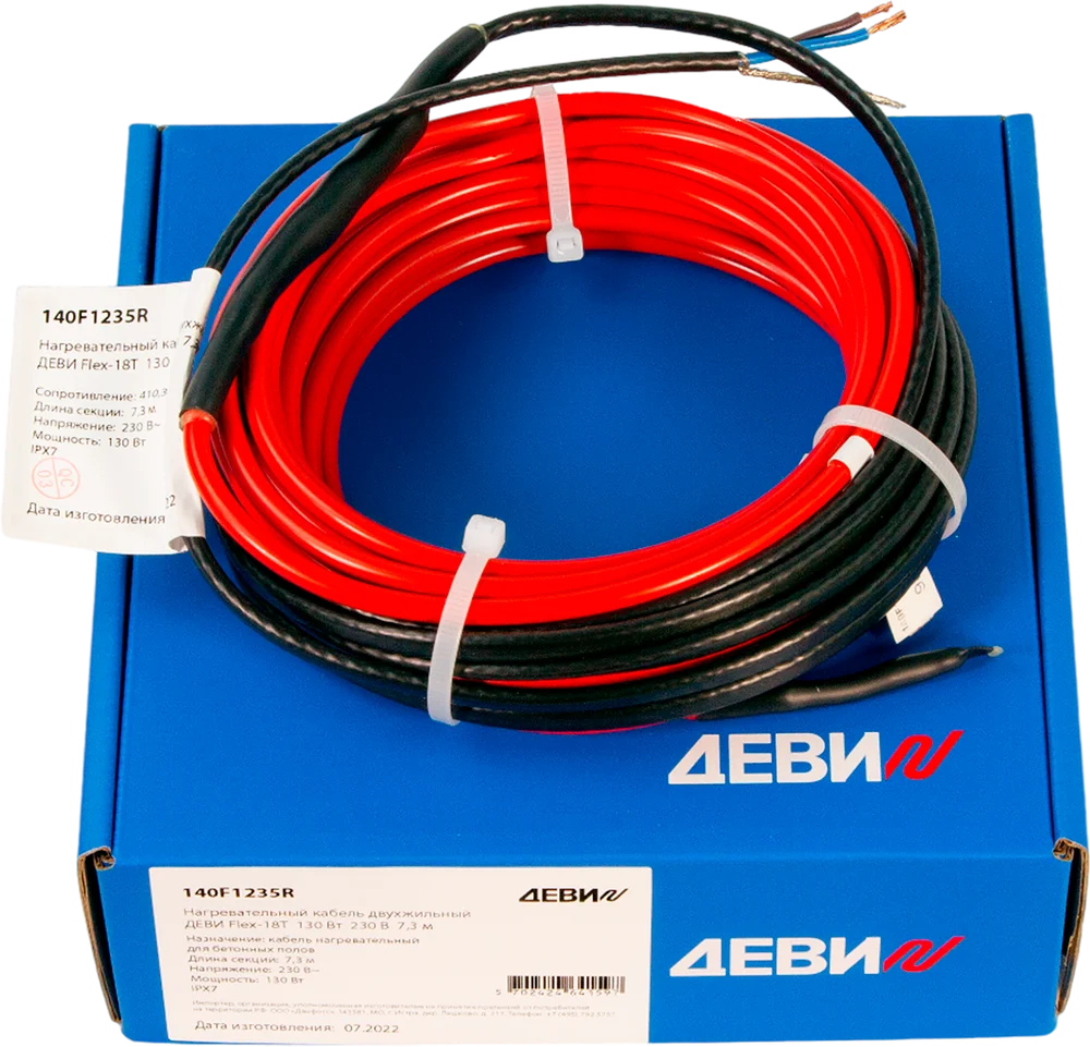 Теплый пол Деви Flex-18T 140F1235R 7,3 м от магазина ЛесКонПром.ру
