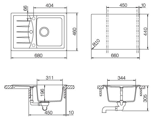 Кухонная мойка GENIUS 45D CRISTALITE 700254 от магазина ЛесКонПром.ру