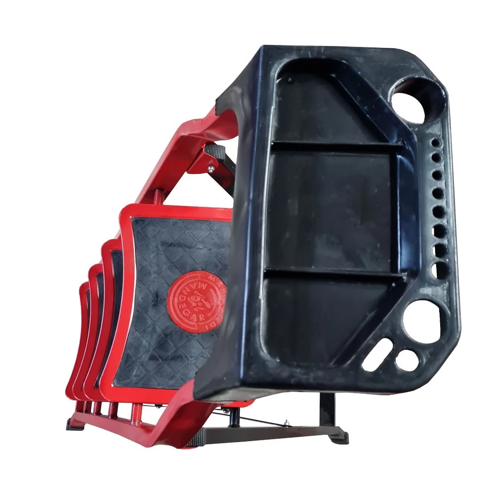 Стремянка стальная с 7 широкими ступенями SAMA красного цвета (арт.S-7К) от магазина ЛесКонПром.ру