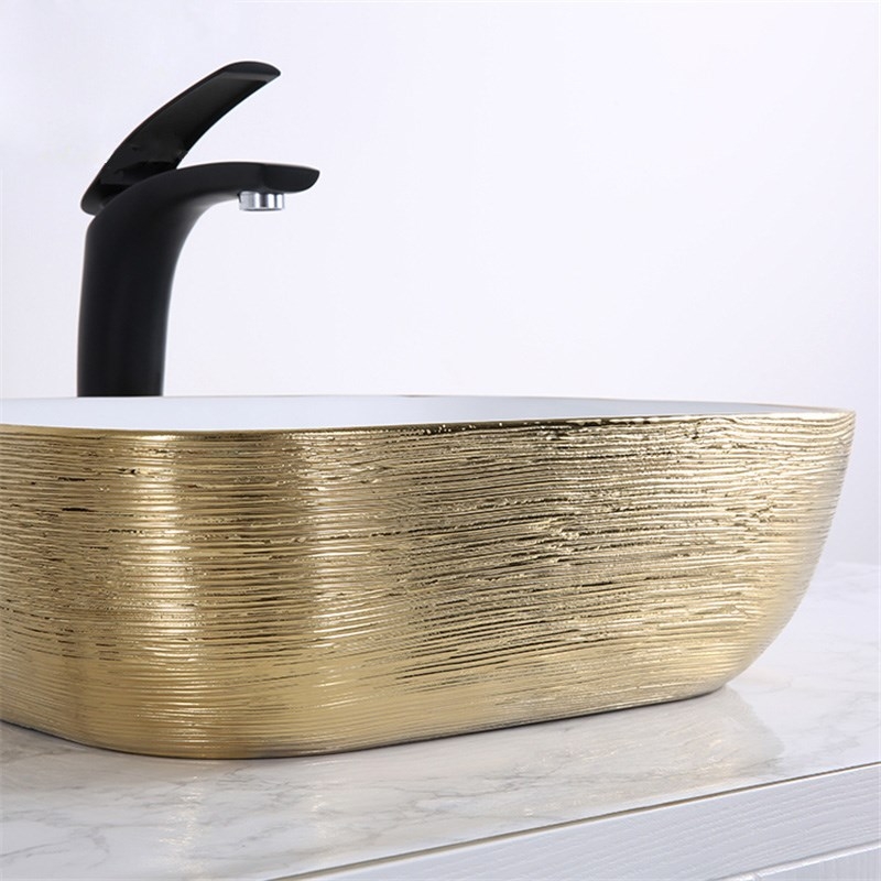 Раковина-чаша Mira 46 MR-4632LWY Белая Золото от магазина ЛесКонПром.ру