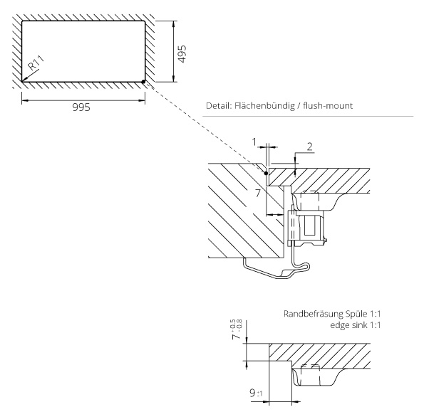 Кухонная мойка WATERFALL 60D F CRISTADUR 700105F* SCHOCK от магазина ЛесКонПром.ру