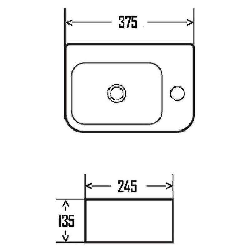 Раковина AQUAme 38 R AQM5006R Белая глянцевая от магазина ЛесКонПром.ру