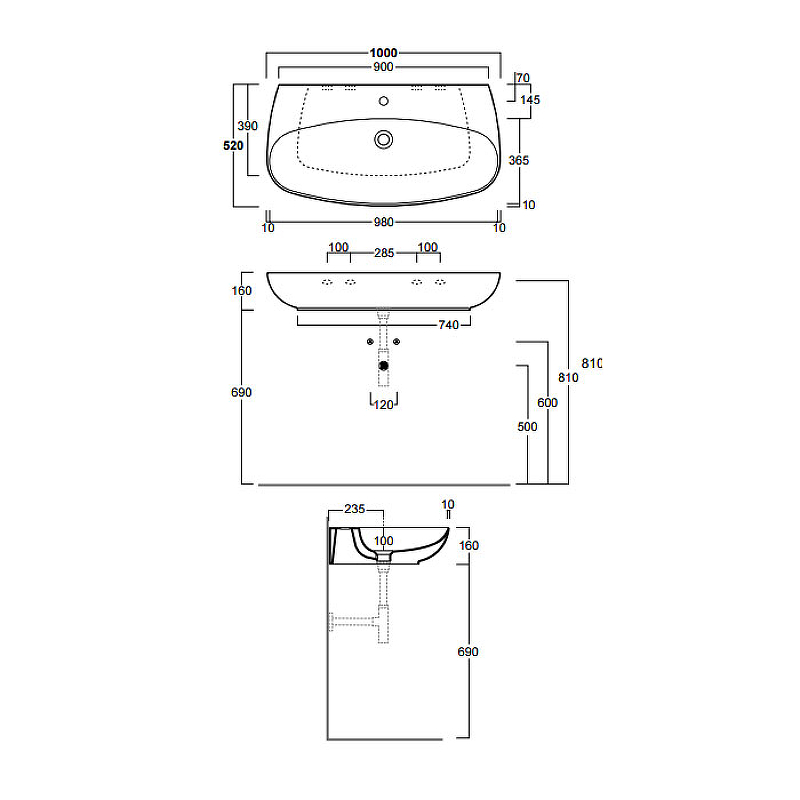 Раковина Simas Vignoni 100 VI12bi*1 Белая от магазина ЛесКонПром.ру