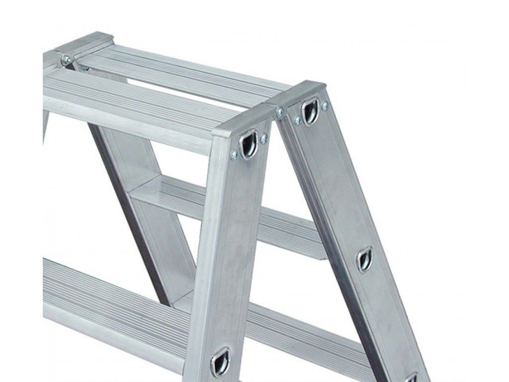 Стремянка алюминиевая двухсторонняя Krause Stabilo 2х7 ступеней (арт. 124753) от магазина ЛесКонПром.ру