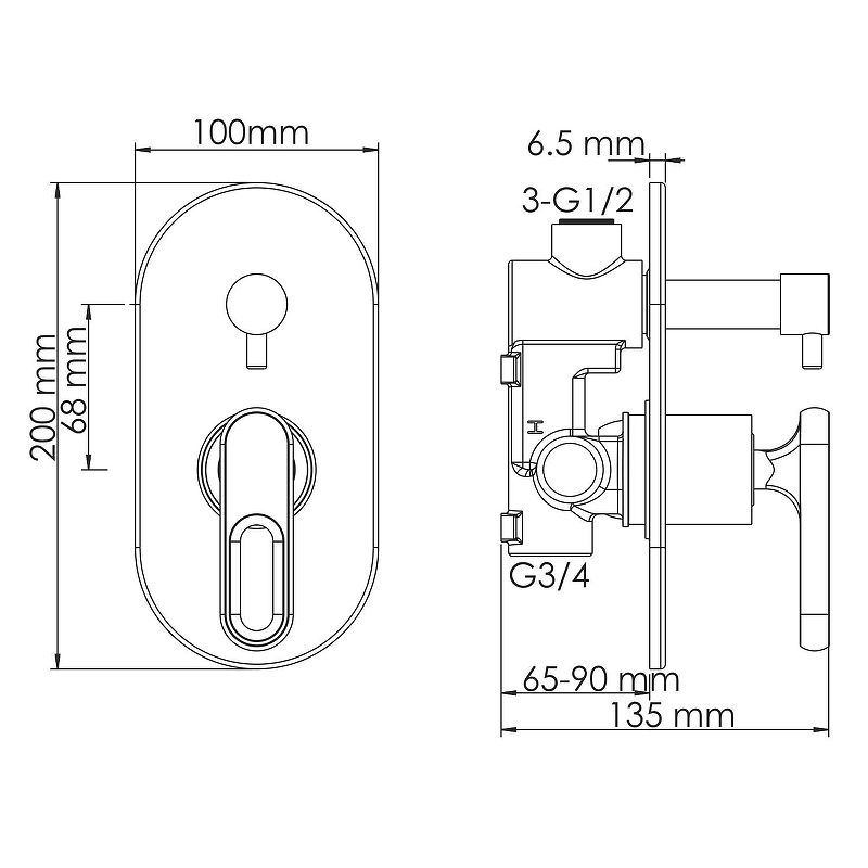 Душевая система WasserKRAFT Kammel A16830 Хром от магазина ЛесКонПром.ру