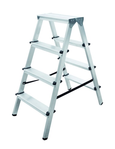 Стремянка алюминиевая двухсторонняя Новая Высота  4 ступени (арт. 1120204) от магазина ЛесКонПром.ру