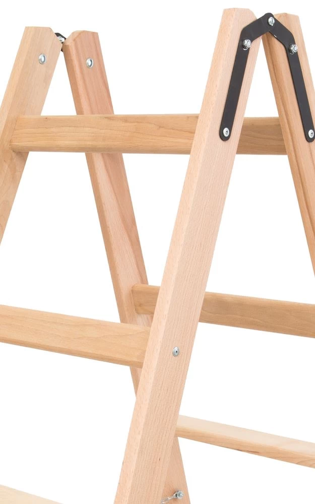 Стремянка двухсторонняя деревянная со ступенями и перекладинами Hoz-Block Альпинист 2х8 ступеней (арт. СДДА-8) от магазина ЛесКонПром.ру