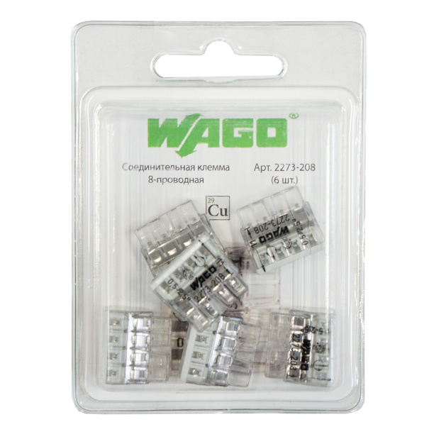 Клемма WAGO 8-проводная 6 шт от магазина ЛесКонПром.ру