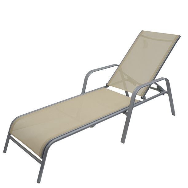 Шезлонг металлический 193x53x31 см с текстиленом от магазина ЛесКонПром.ру