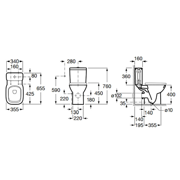 Унитаз-компакт Roca Debba с сиденьем плавное закрытие от магазина ЛесКонПром.ру