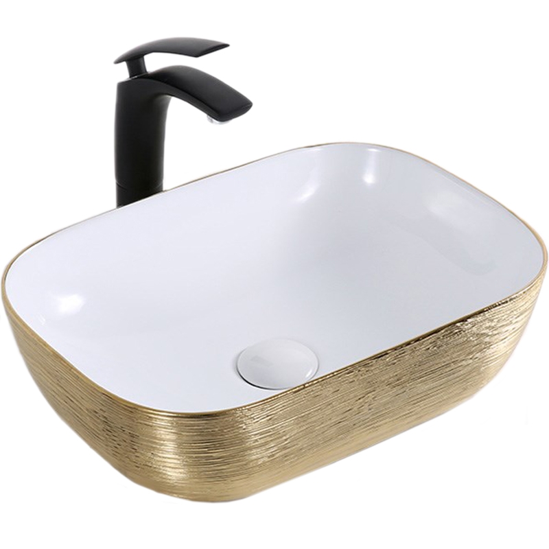 Раковина-чаша Mira 46 MR-4632LWY Белая Золото от магазина ЛесКонПром.ру