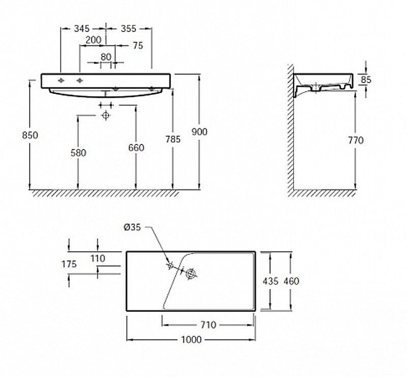 Раковина Jacob Delafon Rythmik 100 EXN112-Z-00 Белая от магазина ЛесКонПром.ру