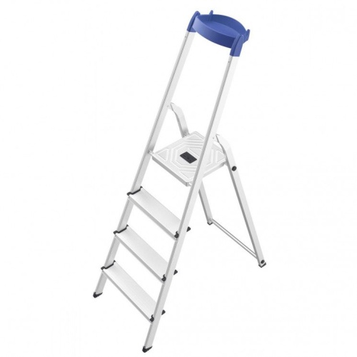 Стремянка алюминиевая с лотком для инструментов HAILO L58E StandartLine 4 ступени , арт.8158-427 от магазина ЛесКонПром.ру