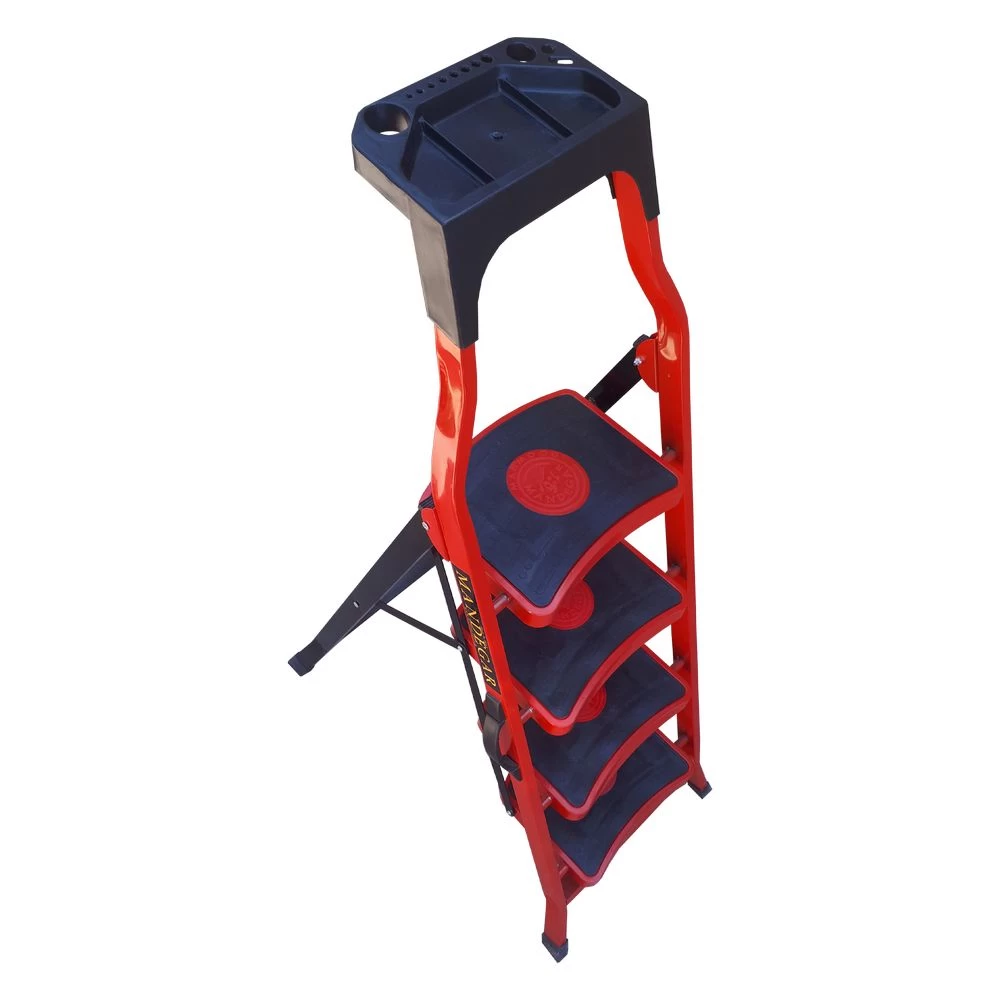 Стремянка стальная с 7 широкими ступенями SAMA желтого цвета (арт.S-7Ж) от магазина ЛесКонПром.ру