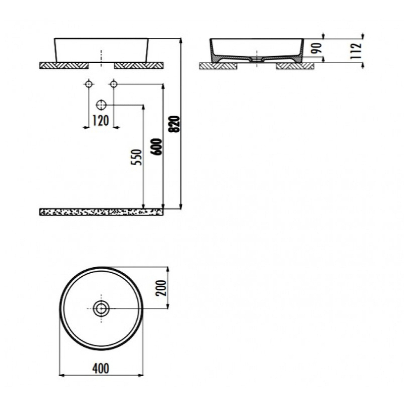 Раковина-чаша Creavit Loop 40 LP140-00CB00E-0000 Белая от магазина ЛесКонПром.ру