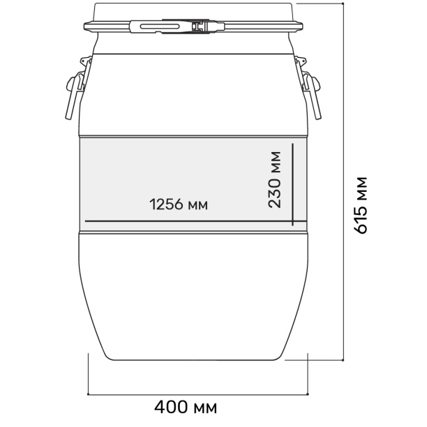 Бочка с крышкой пластиковая 65 л от магазина ЛесКонПром.ру