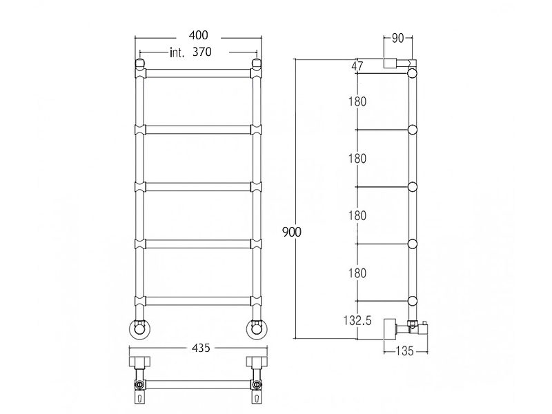 Водяной полотенцесушитель Margaroli Sole 4423705OB Бронза от магазина ЛесКонПром.ру