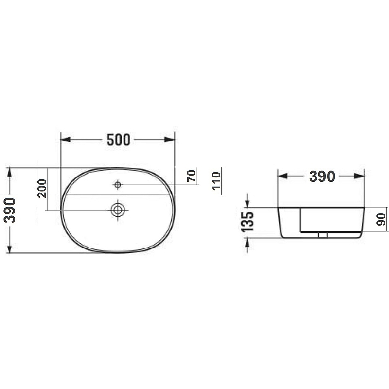 Раковина Bond 50 S01-500 Белая глянцевая от магазина ЛесКонПром.ру