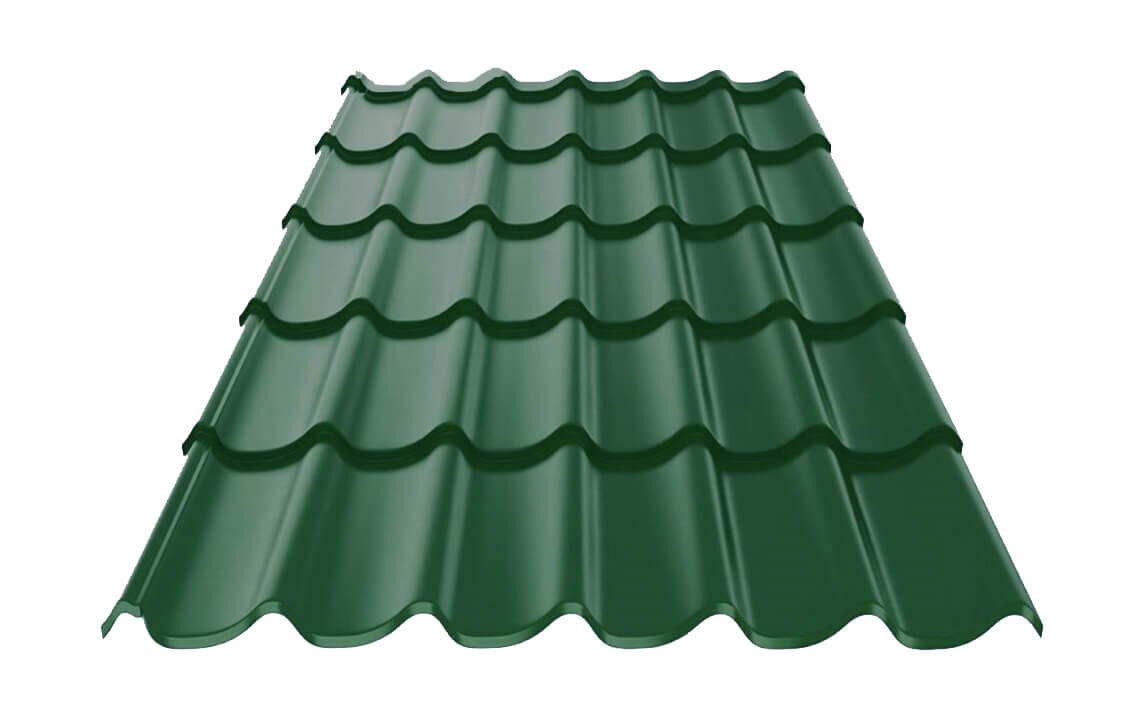 Металлочерепица Металл Профиль Монтеррей 1190 0,5 NormanMP RAL 6005 от магазина ЛесКонПром.ру