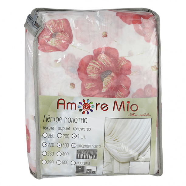 Штора-тюль Маки 300х270 см красный от магазина ЛесКонПром.ру