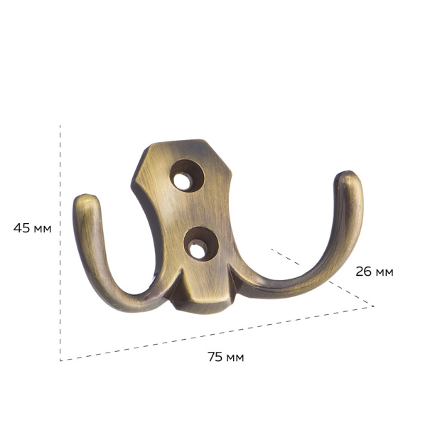Крючок мебельный KERRON 0020 бронза от магазина ЛесКонПром.ру