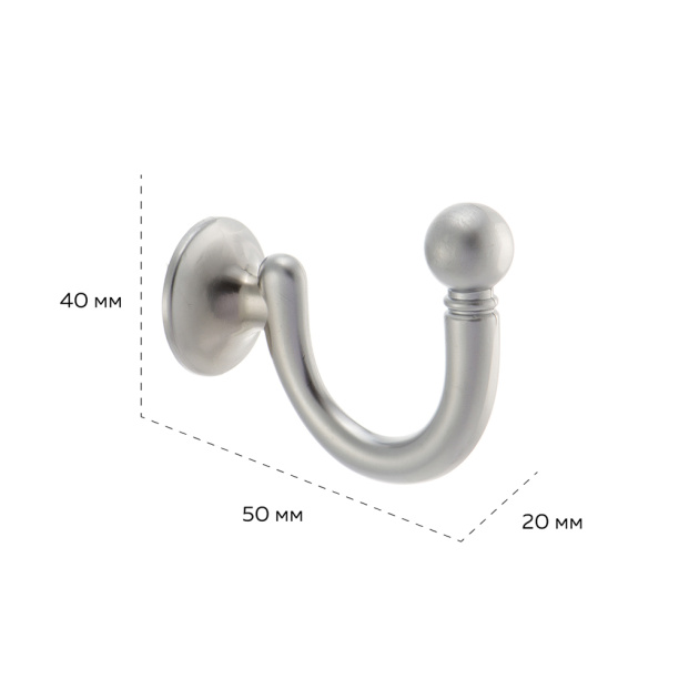 Крючок мебельный KERRON 0150 матовый хром от магазина ЛесКонПром.ру