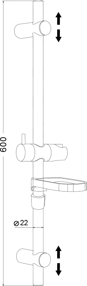 Душевая штанга Olive'S KD07 от магазина ЛесКонПром.ру