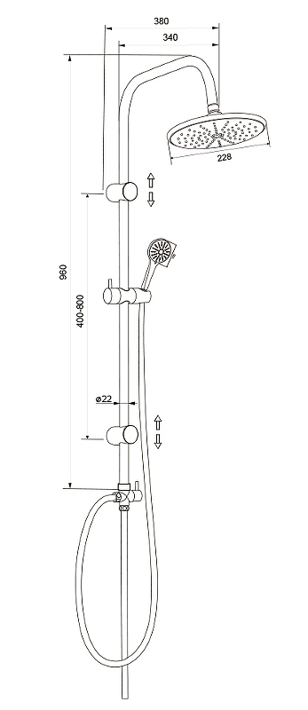 Душевая система Olive's KDC02 Хром от магазина ЛесКонПром.ру