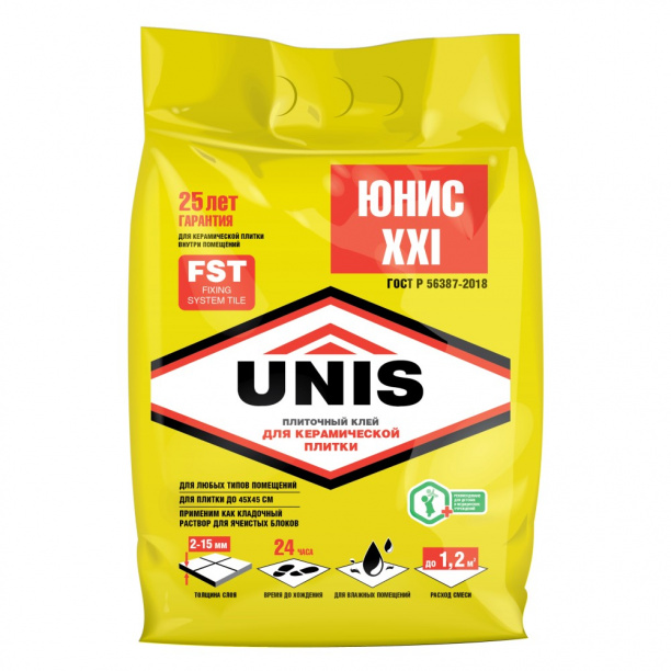 Клей для плитки C0T UNIS XXI 5 кг от магазина ЛесКонПром.ру