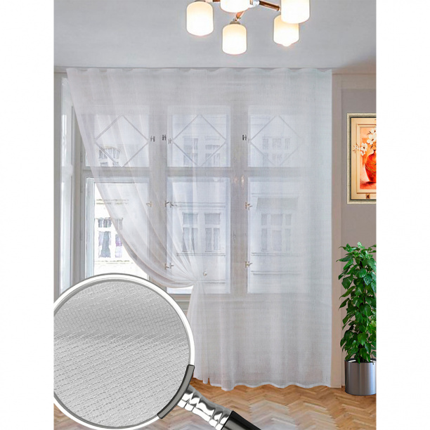 Штора-тюль Савона 400х285 см белая от магазина ЛесКонПром.ру