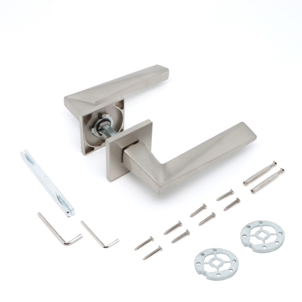 Ручки дверные NEODECO Feldspar EN никель от магазина ЛесКонПром.ру