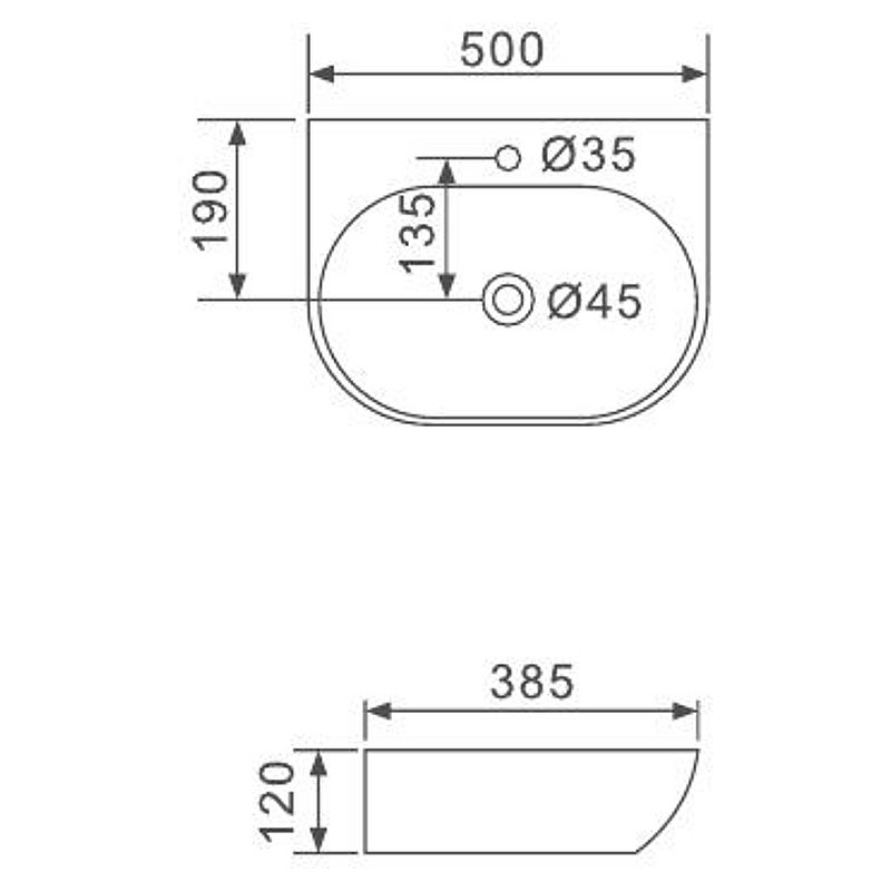Раковина Gappo 50 GT702 Белая от магазина ЛесКонПром.ру