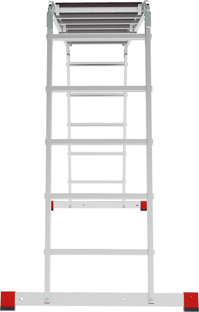 Профессиональная алюминиевая лестница-трансформер с развальцованными ступенями и помостом, ширина 650 мм NV3335 НОВАЯ ВЫСОТА 2Х4+2Х5 арт.3335245 от магазина ЛесКонПром.ру