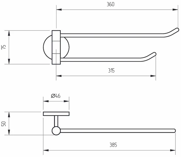 Полотенцедержатель Veragio Largenta VR.LGT-1924.CR от магазина ЛесКонПром.ру