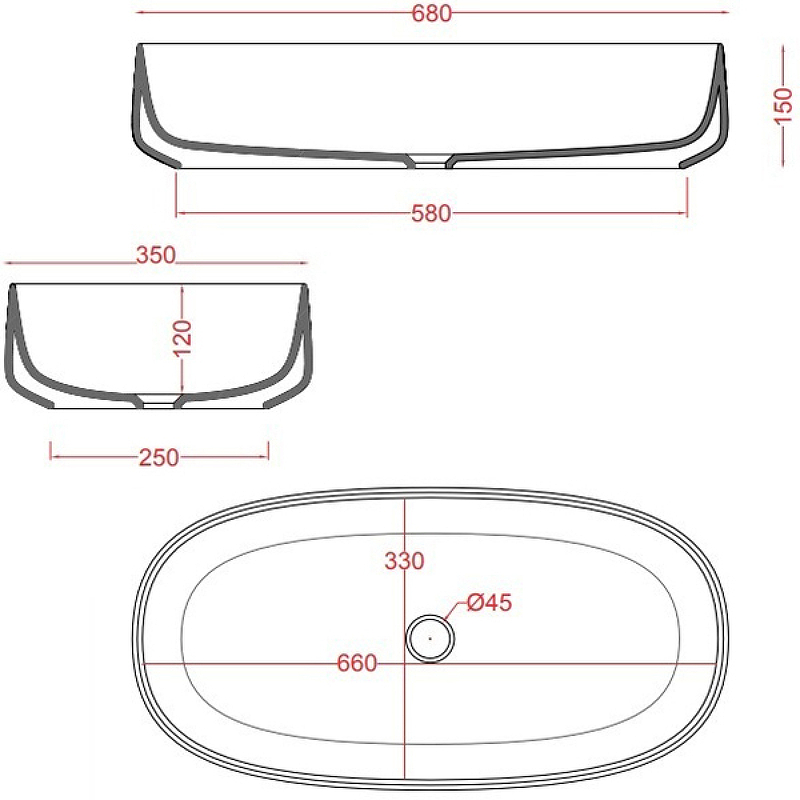 Раковина-чаша Artceram Cognac 68 COL005 41 00 Matera от магазина ЛесКонПром.ру