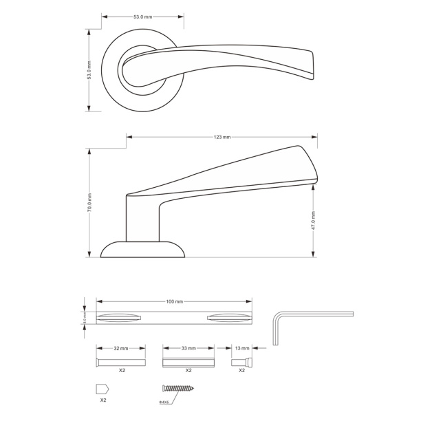 Ручки дверные NEODECO А59012 бронза от магазина ЛесКонПром.ру