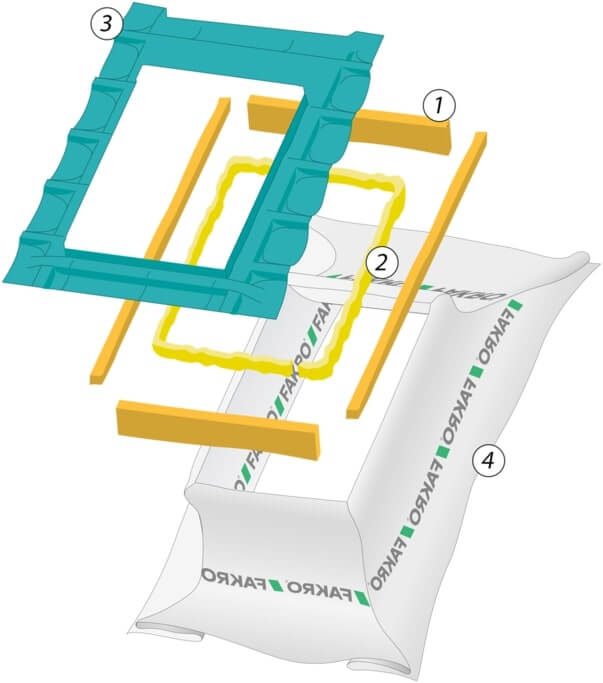 Комплект гидро-пароизоляционных окладов FAKRO XDK-RU 01 55х78 от магазина ЛесКонПром.ру