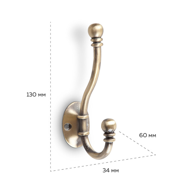 Крючок мебельный KERRON 0180 бронза античная от магазина ЛесКонПром.ру