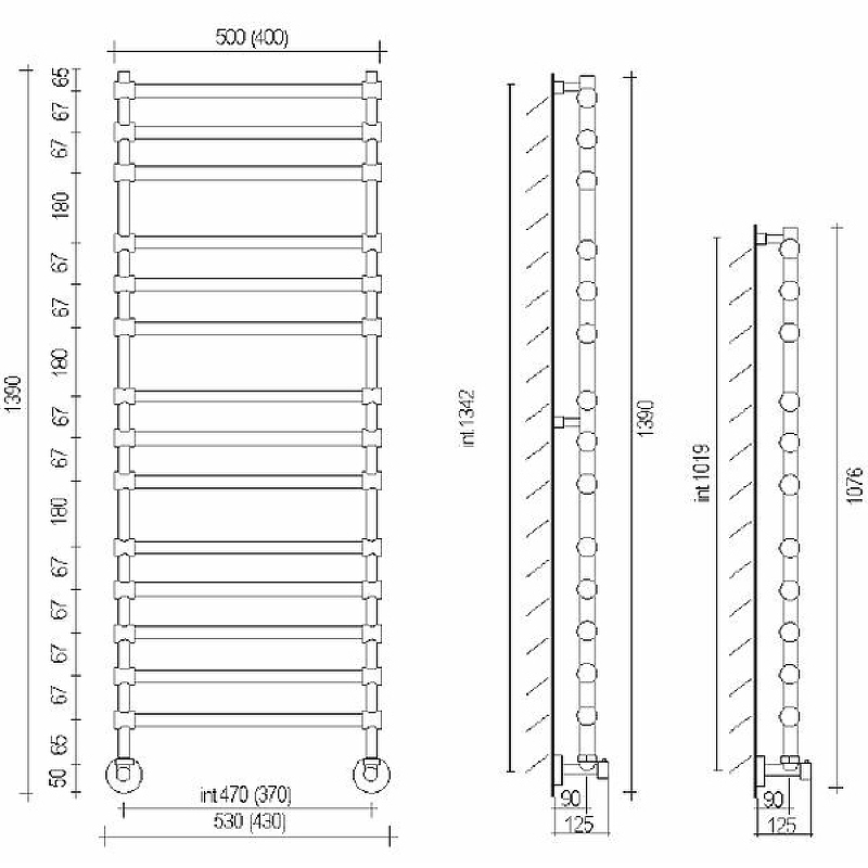 Водяной полотенцесушитель Margaroli Sole 4643714GON Золото от магазина ЛесКонПром.ру