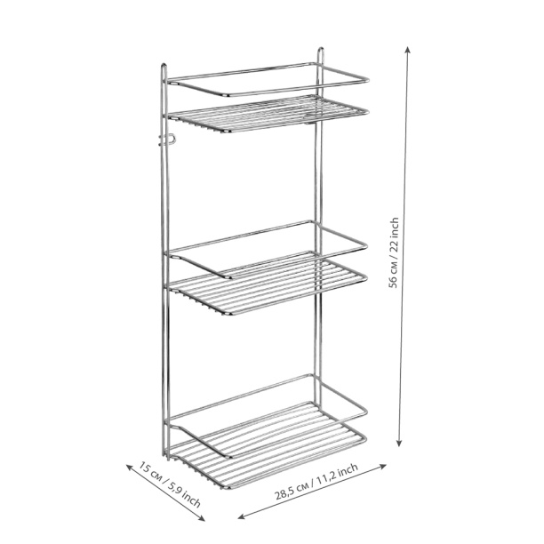 Полка сетчатая Fora Atemia 3-ярусная прямая от магазина ЛесКонПром.ру
