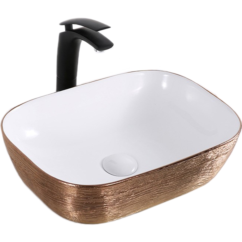 Раковина-чаша Mira 46 MR-4632LWG Белая Золото от магазина ЛесКонПром.ру