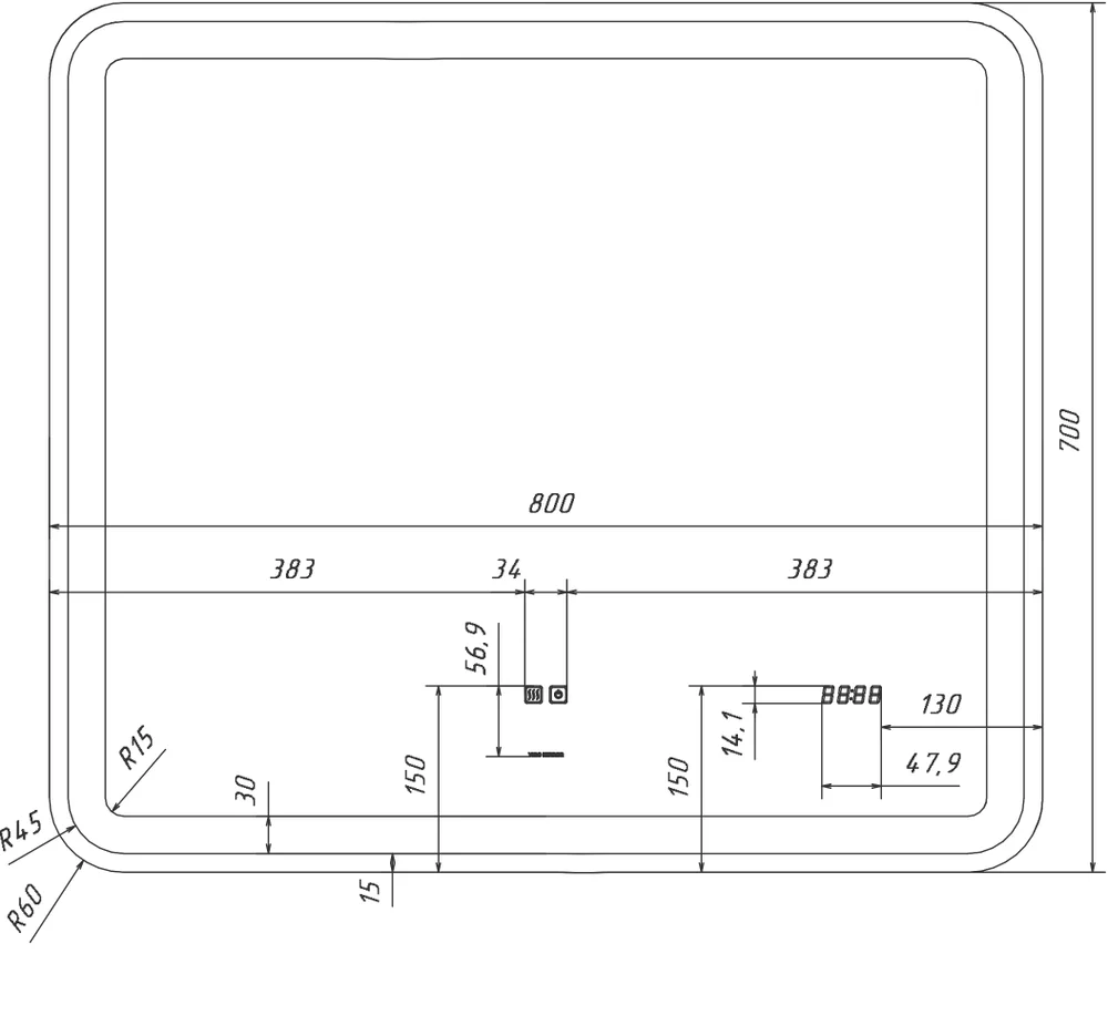 Зеркало Vigo Grani(Bora) Luxe 80 от магазина ЛесКонПром.ру