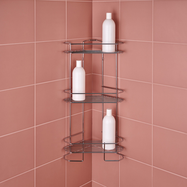 Полка сетчатая ЧМЗ Нюанс 3-ярусная угловая хром от магазина ЛесКонПром.ру