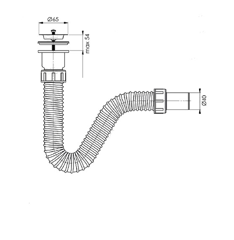 Сифон для раковины Bettoserb 125312 Нержавеющая сталь от магазина ЛесКонПром.ру