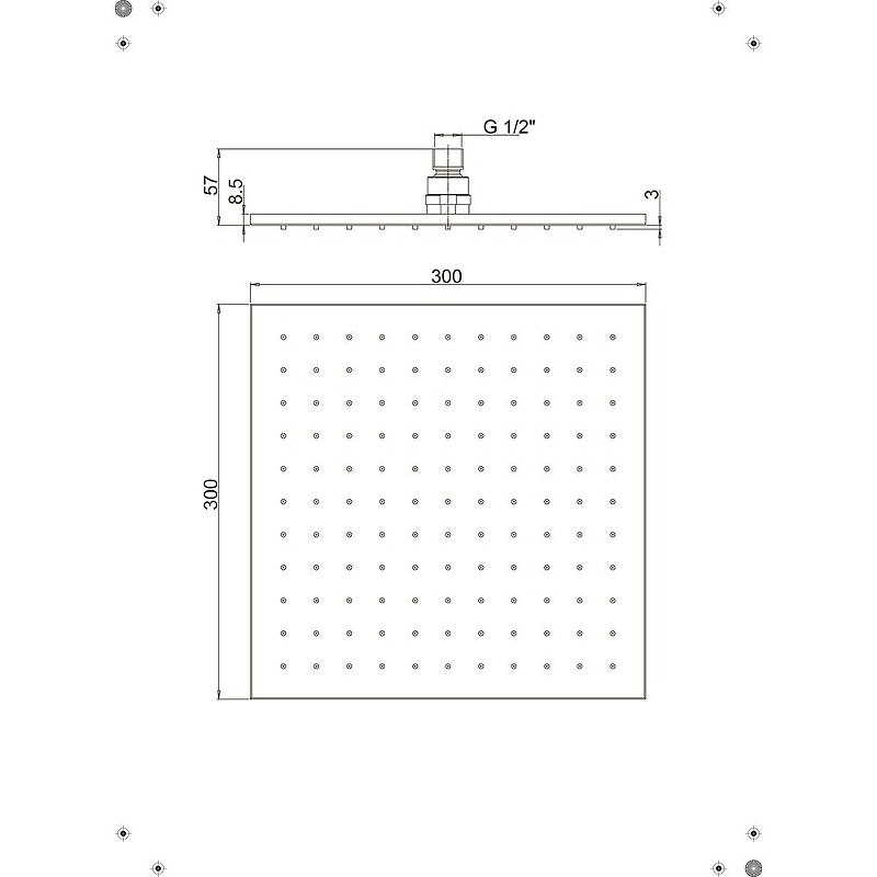 Верхний душ Paini 50CR759Q30EA Хром от магазина ЛесКонПром.ру