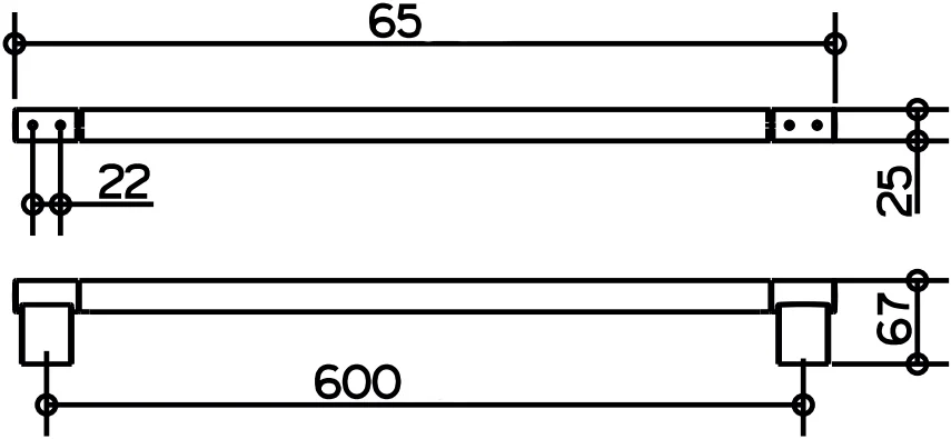 Полотенцедержатель Keuco Plan 14901370600 65 см, черный от магазина ЛесКонПром.ру
