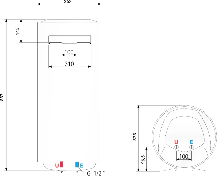 Водонагреватель Ariston BLU1 ECO ABS POWER SLIM 50 V от магазина ЛесКонПром.ру